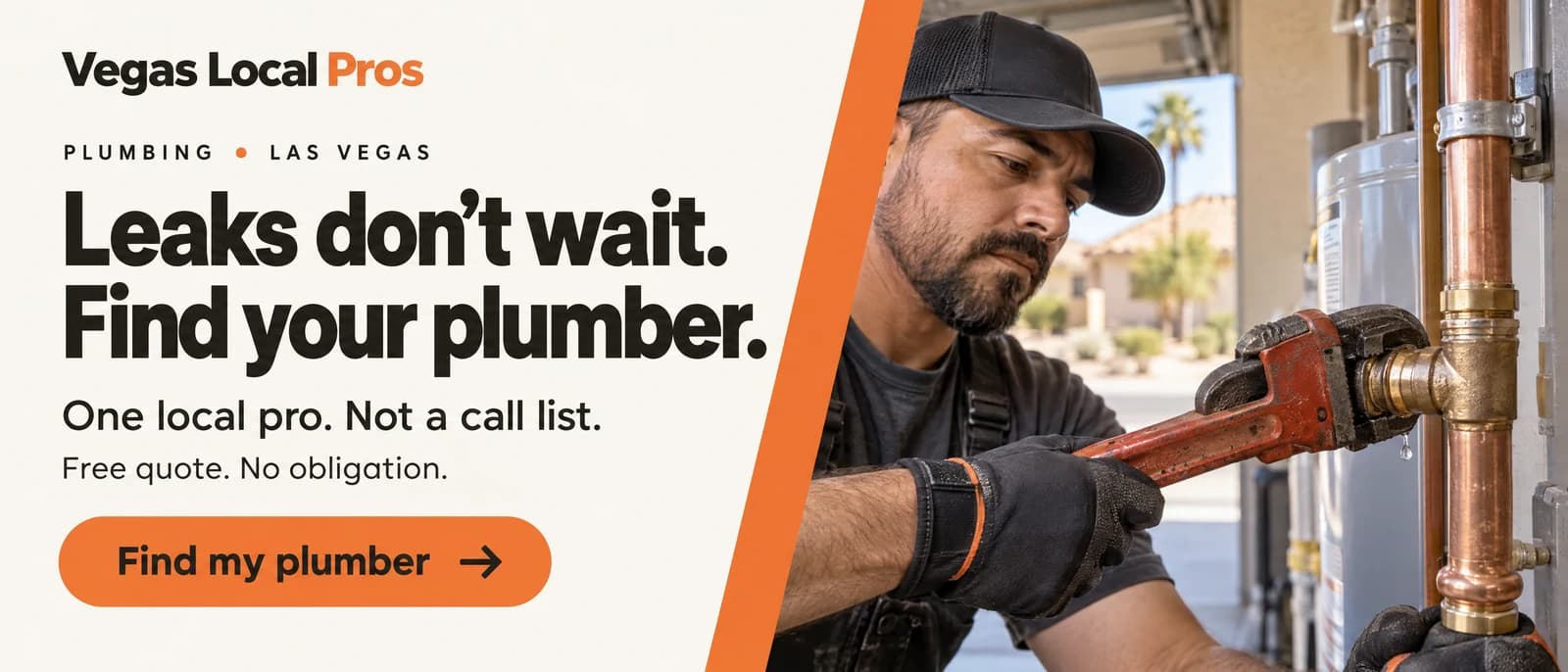 Plumbing in Las Vegas — one local pro, free quote, no obligation